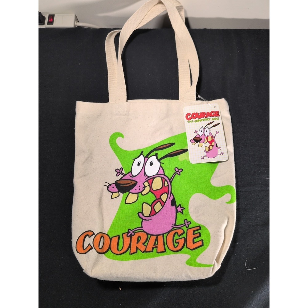 Courage the Cowardly Dog Canvas Tote Bag New With Tags Ships For Free